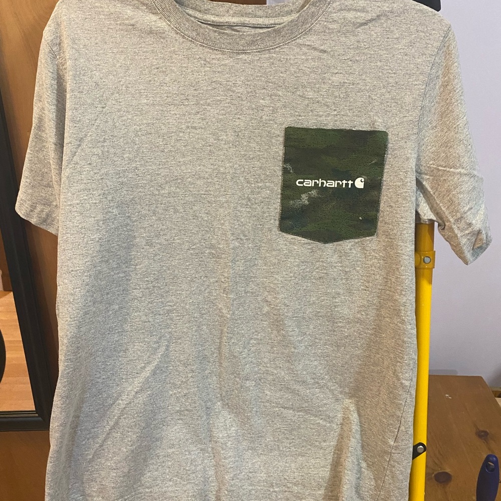 Carhartt Gray and Green Camo Pocket Short Sleeve Relaxed Fit Tees